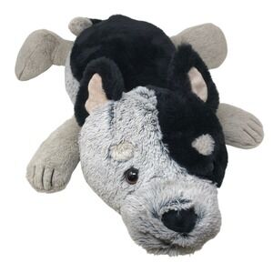 MTY International Blue Heeler Dog Plush 24" Floppy Gray Black Pillow Puppy